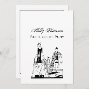 Vintage Art Deco Fashionable Ladies at the Beach Invitation