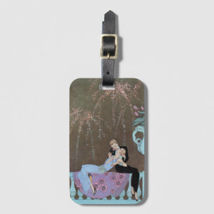 Vintage Art Deco Fireworks Le Feu, George Barbier Luggage Tag