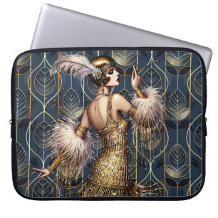 Vintage Art Deco Flapper Laptop Sleeve