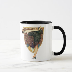 Vintage Art Deco Flapper with Peacock  Mug