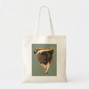 Vintage Art Deco Flapper with Peacock Tote Bag