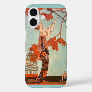 Vintage Art Deco, Flighty Bird by George Barbier iPhone 16 Case