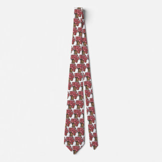 Vintage Art Deco Flowers, Pink Garden Roses Tie