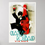Vintage Art Deco French Chateau Wine Alcohol Drink Poster<br><div class="desc">A reproduction print of a 1930s Art Deco poster featuring an ad promoting French Paris Chateau Roubaud Wine.  Digitally refurbished to bring out the original colours,  even better and fix as many imperfections as possible. Please customise the poster size,  texture,  border and/or frame to suit your taste.</div>