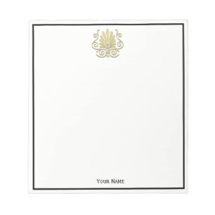 Vintage Art Deco Gold Plume Arabesque Notepad