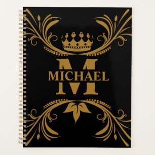 Vintage Art Deco Golden Name Monogram Planner