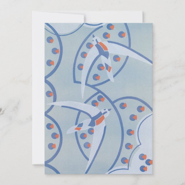 Vintage Art Deco Jazz Pochoir Birds Animal Pattern (Front)