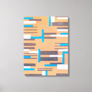 Vintage Art Deco Jazz Pochoir, Geometric Pattern Canvas Print