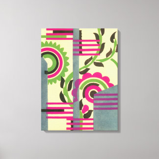 Vintage Art Deco Jazz Pochoir Geometric Pattern Canvas Print