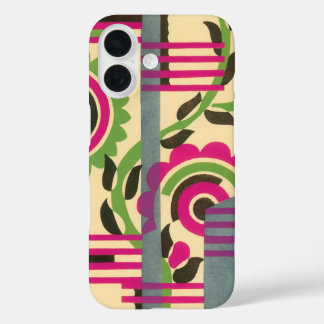 Vintage Art Deco Jazz Pochoir Geometric Pattern iPhone 16 Case