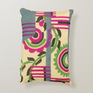 Vintage Art Deco Jazz Pochoir Geometric Pattern Decorative Cushion
