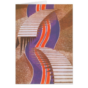 Vintage Art Deco Jazz Pochoir Stair Step Pattern