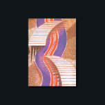 Vintage Art Deco Jazz Pochoir Stair Step Pattern Canvas Print<br><div class="desc">Vintage illustration art deco jazz pochoir wallpaper pattern by Eugene Alain Seguy,  c 1929. Pochoir is a stencil technique common in surrealism paintings. An elegant and chic cubism design featuring geometric shapes resembling floating stairs with steps with an abstract street road in the background. A modern and sophisticated design.</div>