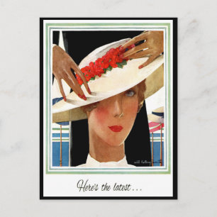 VINTAGE ART DECO KEEPING IN TOUCH POSTCARD
