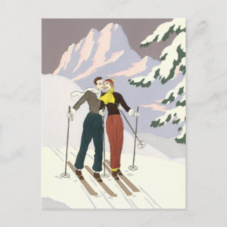 Vintage Art Deco Love and Romance, Save the Date! Announcement Postcard