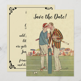 Vintage Art Deco Love Romance Tennis Save the Date Invitation