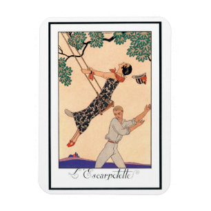 Vintage Art Deco Love, The Swing by George Barbier Magnet