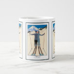 Vintage Art Deco, Lovers in Snow by George Barbier Large Coffee Mug<br><div class="desc">Vintage illustration art deco love and romance design featuring a man and a woman kissing on the ski slopes of a beautiful resort. A young couple on vacation kiss on a snow covered mountain in winter. L'Hiver (aka Winter: Lovers in the Snow) by artist George Barbier,  1925.</div>
