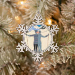 Vintage Art Deco, Lovers in Snow by George Barbier Snowflake Pewter Christmas Ornament<br><div class="desc">Vintage illustration art deco love and romance design featuring a man and a woman kissing on the ski slopes of a beautiful resort. A young couple on vacation kiss on a snow covered mountain in winter. L'Hiver (aka Winter: Lovers in the Snow) by artist George Barbier,  1925.</div>