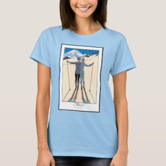 Vintage Art Deco, Lovers in Snow by George Barbier T-Shirt