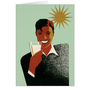 Vintage Art Deco Man, Cold Drinks in the Summer