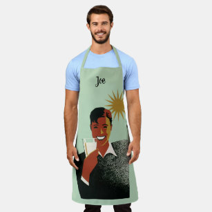 Vintage Art Deco, Man with Cocktail in the Sun Apron