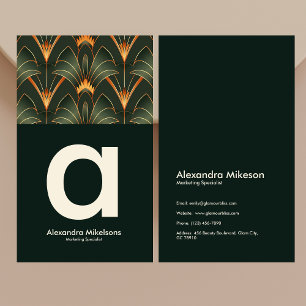 Vintage Art Deco Monogram Business Card