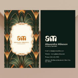 Vintage Art Deco Monogram Business Card