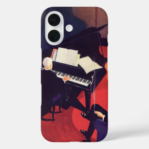 Vintage Art Deco Music Lounge Piano Player Pianist iPhone 16 Case