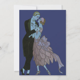 Vintage Art Deco Newlyweds, Love Wedding Dance Announcement