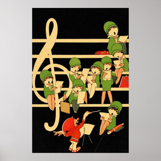 Vintage Art Deco - Para Todos - Choir Poster (Front)