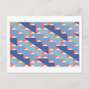 Vintage Art Deco Pattern in Blue Postcard