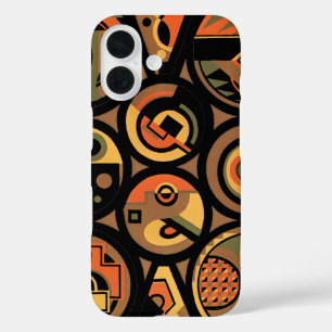 Vintage Art Deco Pochoir Jazz Geometric Circles iPhone 16 Case