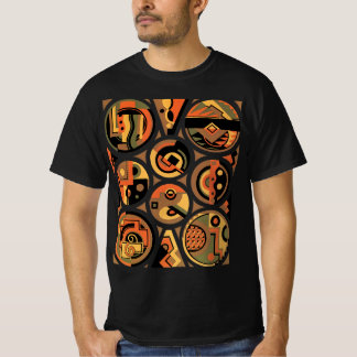 Vintage Art Deco Pochoir Jazz Geometric Circles T-Shirt