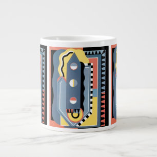 Vintage Art Deco Pochoir Jazz Geometric Patterns Large Coffee Mug