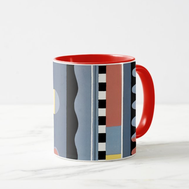 Vintage Art Deco Pochoir Jazz Geometric Patterns Mug (Front Right)