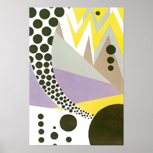 Vintage Art Deco Pochoir Jazz Geometric Patterns Poster