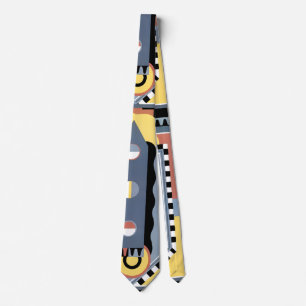 Vintage Art Deco Pochoir Jazz Geometric Patterns Tie
