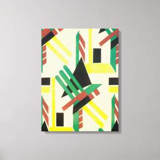 Vintage Art Deco Pochoir Jazz Geometric Shapes Canvas Print