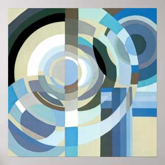 Vintage Art Deco Pochoir Jazz Geometric Shapes Poster