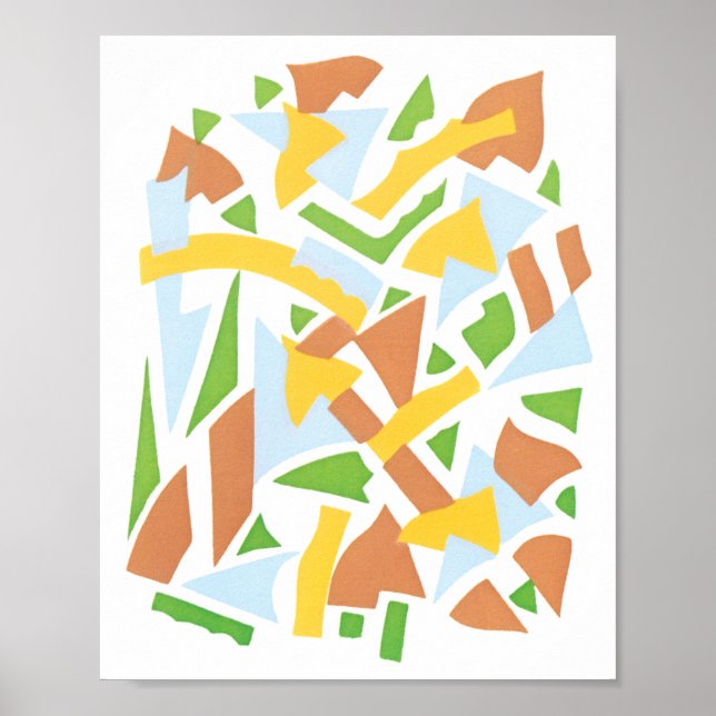 Vintage Art Deco Pochoir Jazz Geometric Shapes Poster (Front)