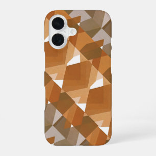 Vintage Art Deco Pochoir Jazz Tan Geometric Shapes iPhone 16 Case