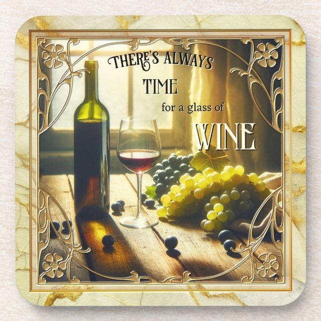 Vintage Art Deco Red Wine Coasters (Front)