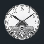 Vintage Art Deco Round Clock<br><div class="desc">Vintage Art Deco Style. This fun art deco design makes a great gift for any art deco lover. Customise the background colour by clicking on the "Customise it!" button. Select "Edit" and "Background". Choose from a wide array of colours. Unique designed, it turns time into a fashion piece! Personalise for...</div>
