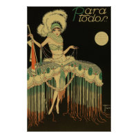 Vintage Art Deco Showgirl Poster – 1920s Cabaret