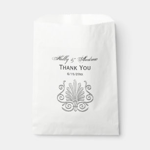 Vintage Art Deco Silver Plume Arabesque Favour Bags