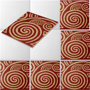 Vintage Art Deco Spiral Frieze Pattern Tile