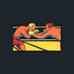 Vintage Art Deco Sports Boxing, Boxers Punching Canvas Print<br><div class="desc">Vintage illustration sports boxing design featuring two fighters, men punching each other, boxers in the ring.</div>
