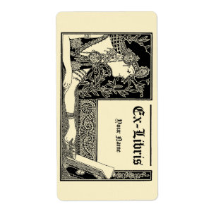 Vintage Art Deco Style Ex Libris Template