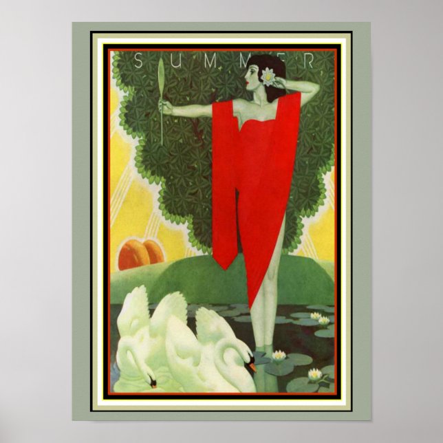 Vintage Art Deco "Summer" Poster 12 x 16 (Front)